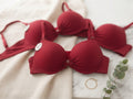 Red Ribbed Padded Bra