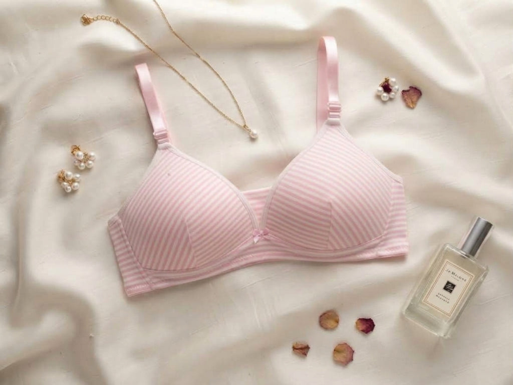 Ultra-Soft Pink Striped T-Shirt Bra