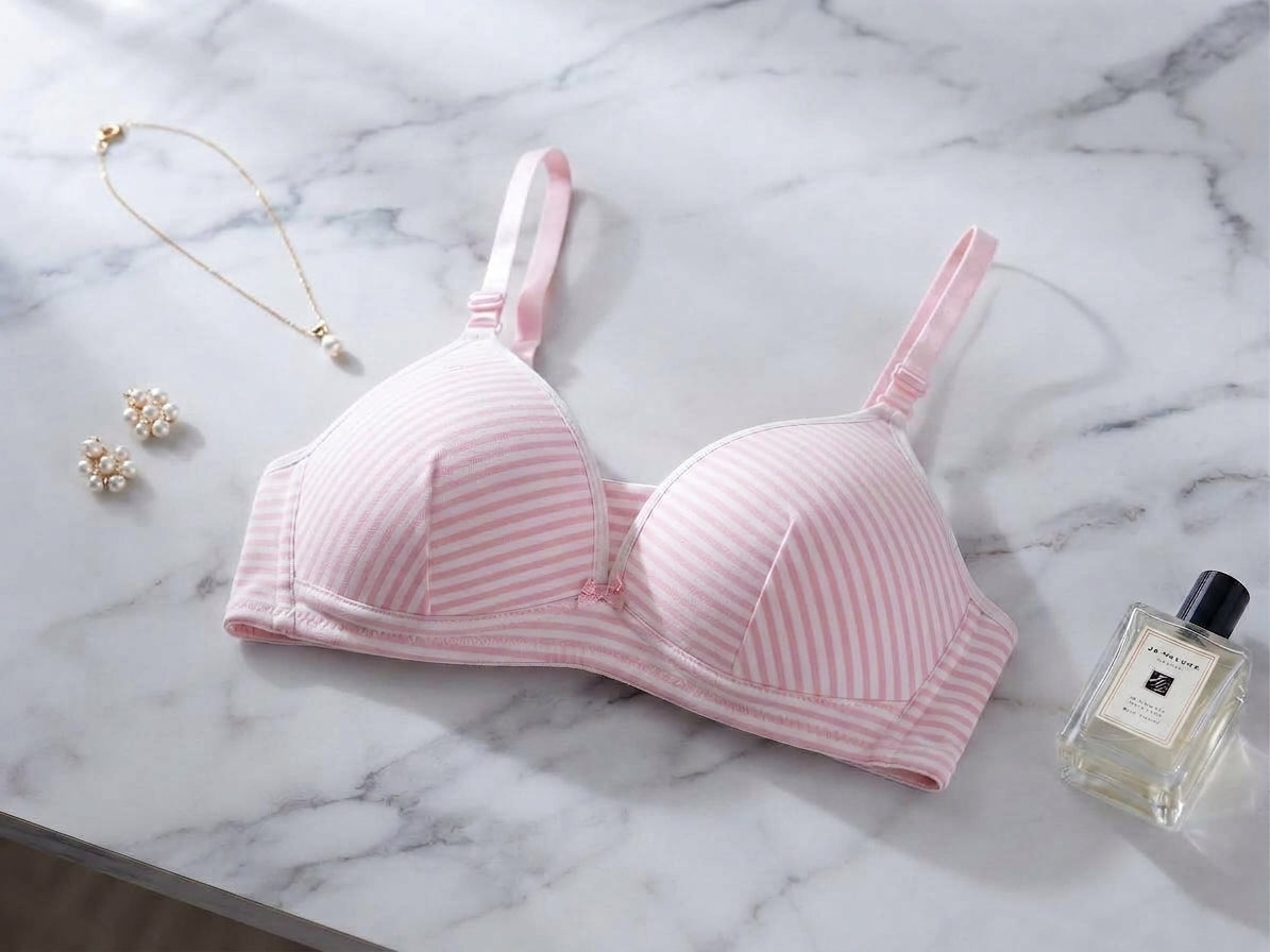 Ultra-Soft Pink Striped T-Shirt Bra