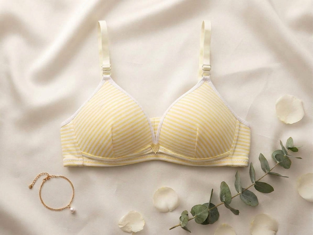 Ultra-Soft Lemon Striped T-Shirt Bra