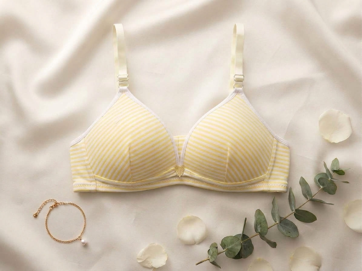Ultra-Soft Lemon Striped T-Shirt Bra