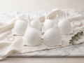 Soft Ribbed Padded Bra-White